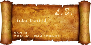 Lisko Daniló névjegykártya